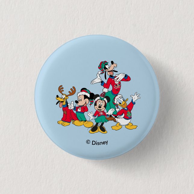 Mickey & Friends | Christmas Outfits Button (Front)