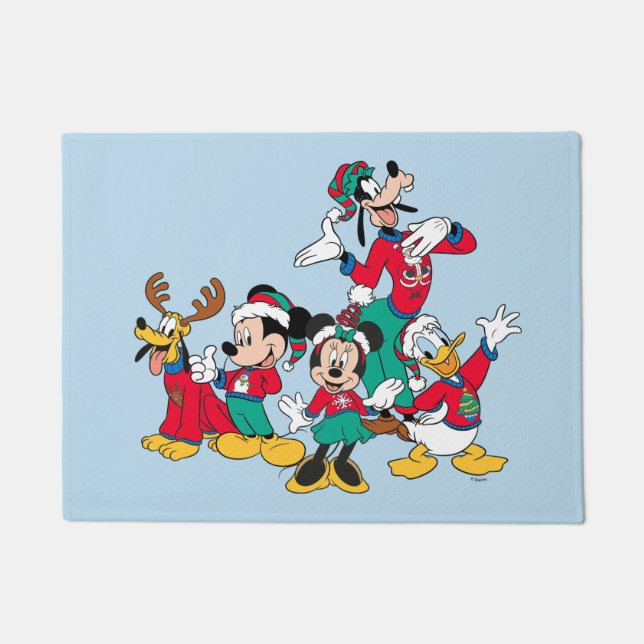 Mickey & Friends | Christmas Outfits Doormat (Front)