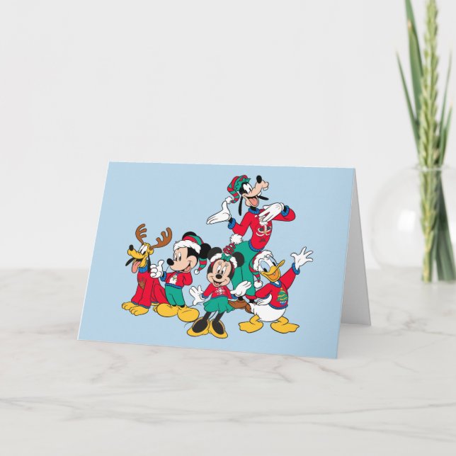 Mickey & Friends | Christmas Outfits Holiday Card (Front)