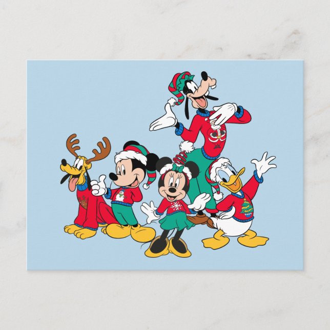 Mickey & Friends | Christmas Outfits Holiday Postcard (Front)