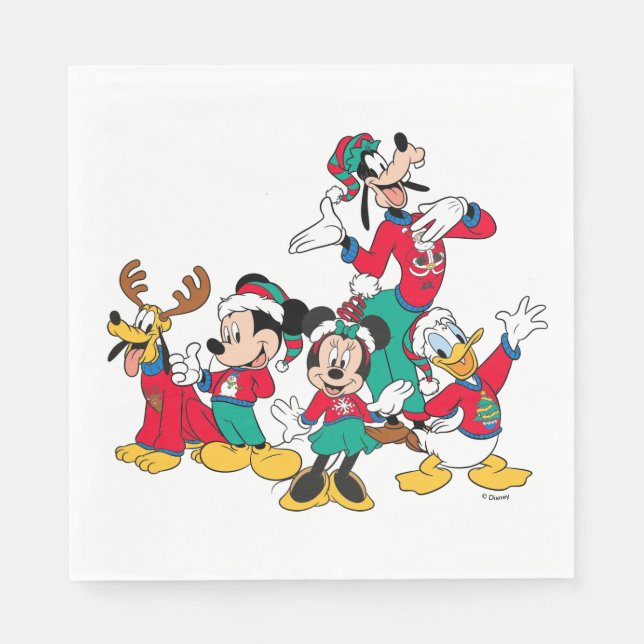 Mickey & Friends | Christmas Outfits Napkins (Front)
