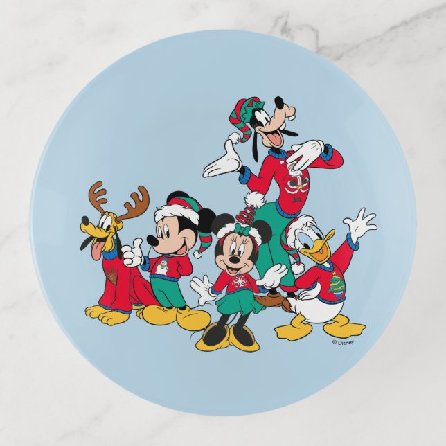 Mickey & Friends | Christmas Outfits Trinket Tray (Front)