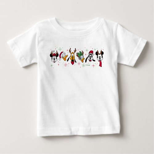 Mickey  Friends Christmas Snowflakes Baby T_Shirt