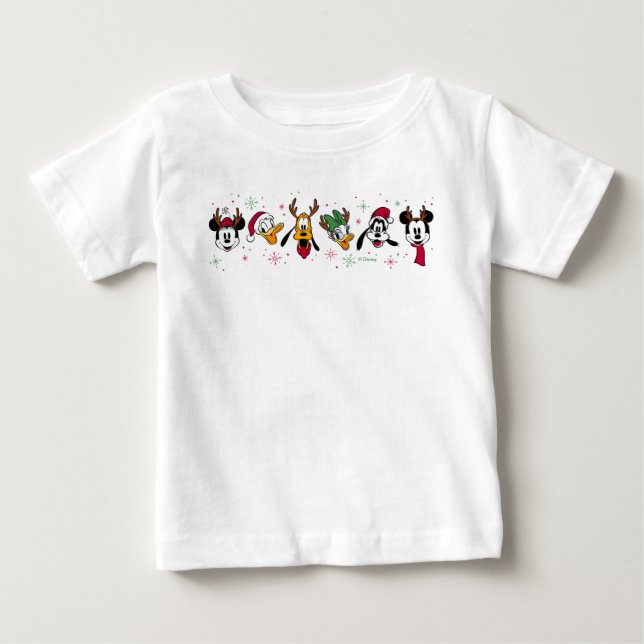 Mickey & Friends Christmas Snowflakes Baby T-Shirt (Front)