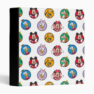 Mickey & Friends Classic Circles Pattern 3 Ring Binder
