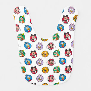 Mickey & Friends Classic Circles Pattern Baby Bib