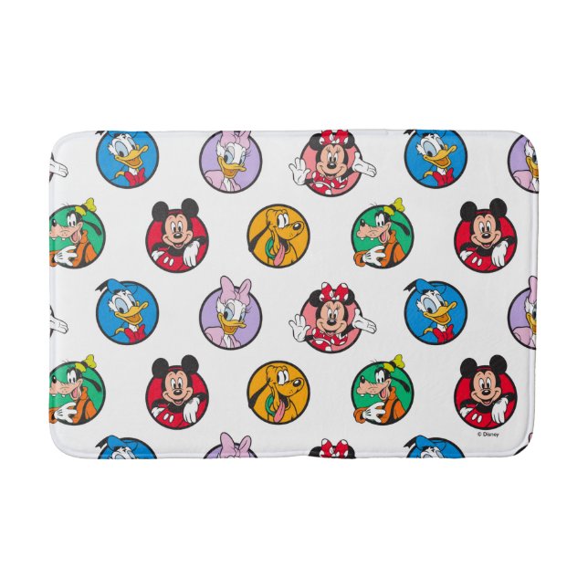 Mickey & Friends Classic Circles Pattern Bath Mat (Front)
