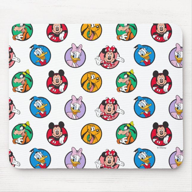 Mickey & Friends Classic Circles Pattern Mouse Pad (Front)