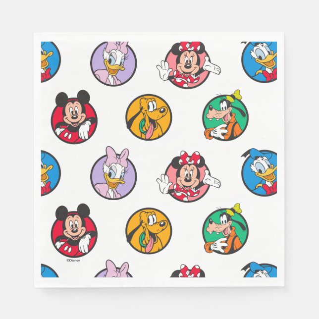 Mickey & Friends Classic Circles Pattern Napkins (Front)
