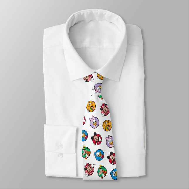 Mickey & Friends Classic Circles Pattern Neck Tie (Tied)