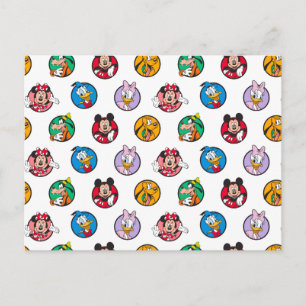Mickey & Friends Classic Circles Pattern Postcard