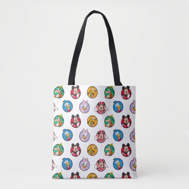 Mickey & Friends Classic Circles Pattern Tote Bag (Front)