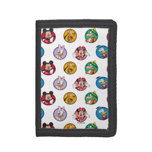 Mickey & Friends Classic Circles Pattern Trifold Wallet