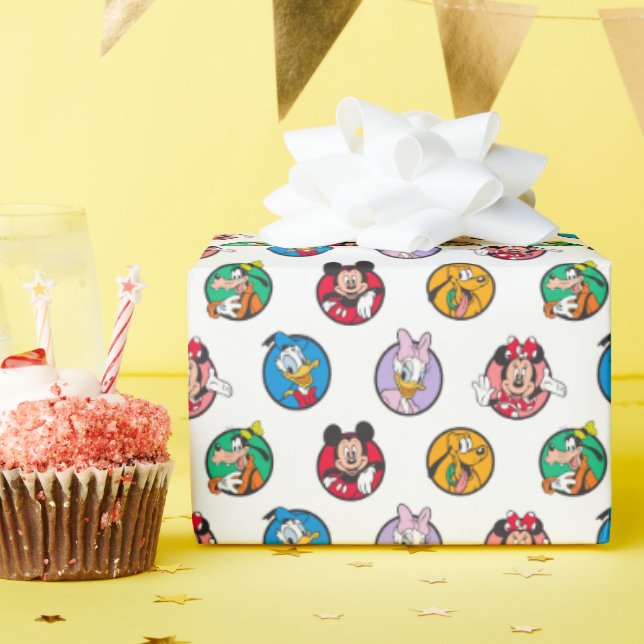 Mickey & Friends Classic Circles Pattern Wrapping Paper (Birthday Party)