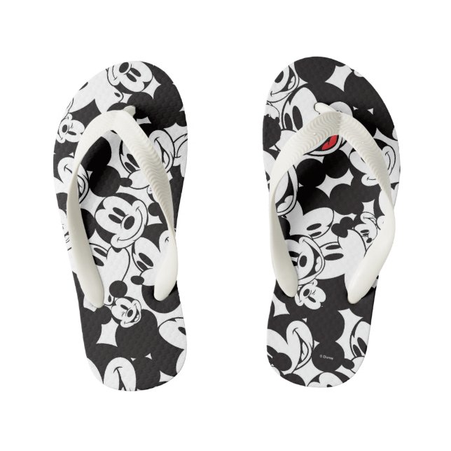 Mickey & Friends | Classic Mickey Pattern Kid's Flip Flops (Footbed)
