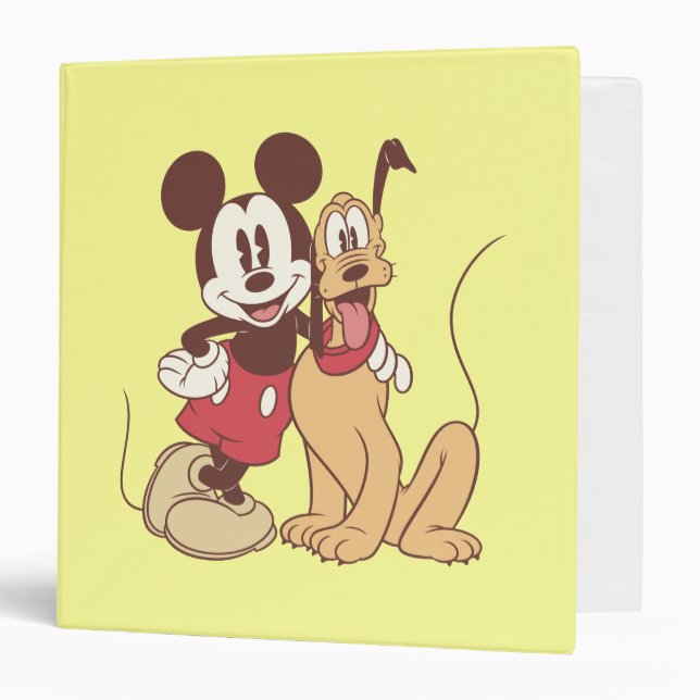 Mickey & Friends | Classic Mickey & Pluto 3 Ring Binder (Front/Inside)