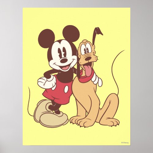Mickey  Friends  Classic Mickey  Pluto Poster