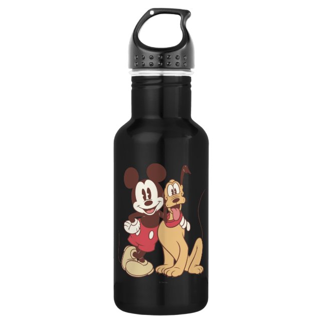 Mickey & Friends | Classic Mickey & Pluto Stainless Steel Water Bottle (Front)