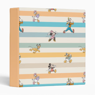 Mickey & Friends Classic Multi-Stripe Pattern 3 Ring Binder
