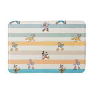 Mickey & Friends Classic Multi-Stripe Pattern Bath Mat