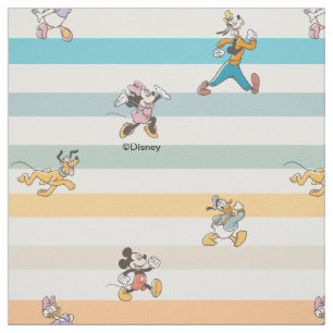Mickey & Friends Classic Multi-Stripe Pattern Fabric