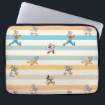 Mickey & Friends Classic Multi-Stripe Pattern Laptop Sleeve<br><div class="desc">Celebrate the ultimate squad goals with this delightful Mickey & Friends "On the Move" design! Featuring Mickey Mouse, Minnie, Donald Duck, Daisy, Goofy, and Pluto, this playful pattern captures the gang in a classic, retro-inspired art style. Set against a backdrop of soft, multi-colored horizontal stripes, this design brings a cheerful,...</div>