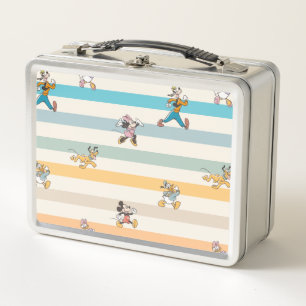 Mickey & Friends Classic Multi-Stripe Pattern Metal Lunch Box