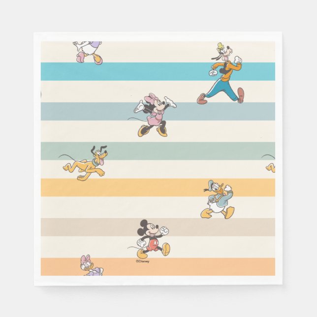 Mickey & Friends Classic Multi-Stripe Pattern Napkins (Front)