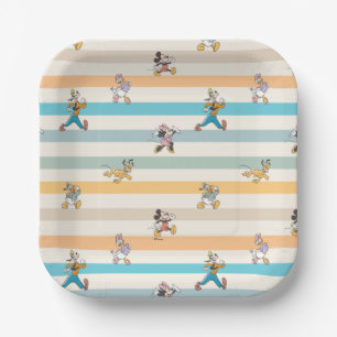 Mickey & Friends Classic Multi-Stripe Pattern Paper Plates