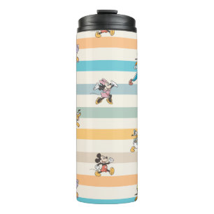 Mickey & Friends Classic Multi-Stripe Pattern Thermal Tumbler