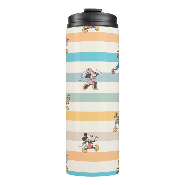 Mickey & Friends Classic Multi-Stripe Pattern Thermal Tumbler (Front)