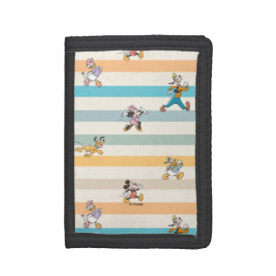 Mickey & Friends Classic Multi-Stripe Pattern Trifold Wallet