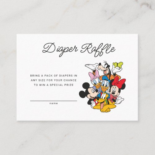 Mickey  Friends  Diaper Raffle Insert Card