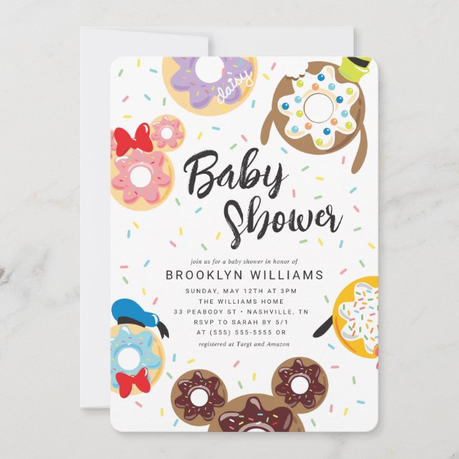 Mickey & Friends Donut - Baby Shower Invitation (Front)