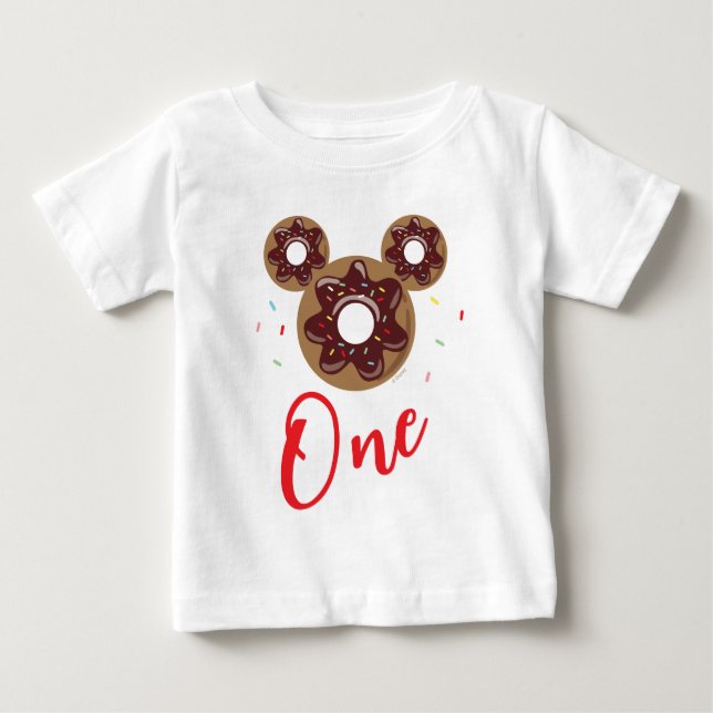 Mickey & Friends Donut Sweet One - First Birthday Baby T-Shirt (Front)