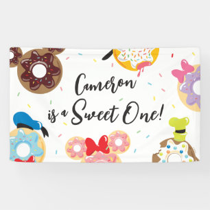 Mickey & Friends Donut Sweet One - First Birthday Banner