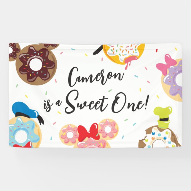  Mickey & Friends Donut Sweet One - First Birthday Banner (Horizontal)