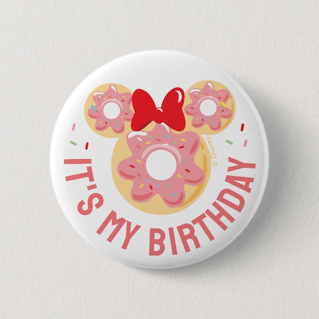 Mickey & Friends Donut Sweet One - First Birthday Button (Front)
