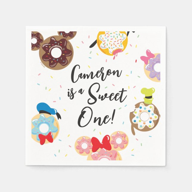  Mickey & Friends Donut Sweet One - First Birthday Napkins (Front)