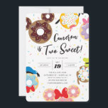 Mickey & Friends Donut Two Sweet - 2nd Birthday Invitation<br><div class="desc">Celebrate your little one's second birthday with this adorable Mickey & Friends "Donut Two Sweet" 2nd birthday invitation. Featuring Mickey, Minnie, and their friends surrounded by colorful donuts and playful details, this invitation is perfect for a sweet and fun-filled birthday party. Customizable with your event details, it’s a great way...</div>