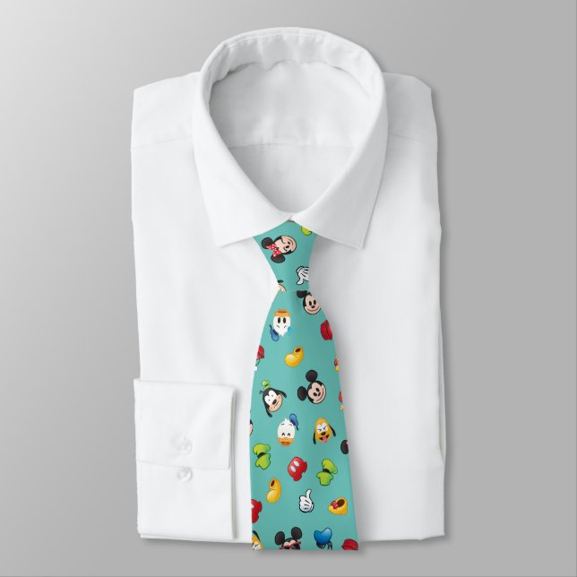 Mickey & Friends Emoji Pattern Neck Tie (Tied)