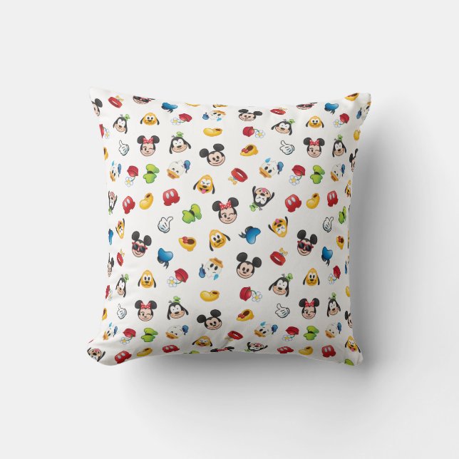 Mickey & Friends Emoji Pattern Throw Pillow (Front)