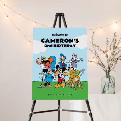 Mickey &amp; Friends Golf Birthday Welcome Foam Board