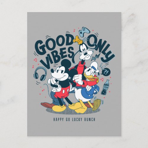 Mickey  Friends  Good Vibes Only Postcard