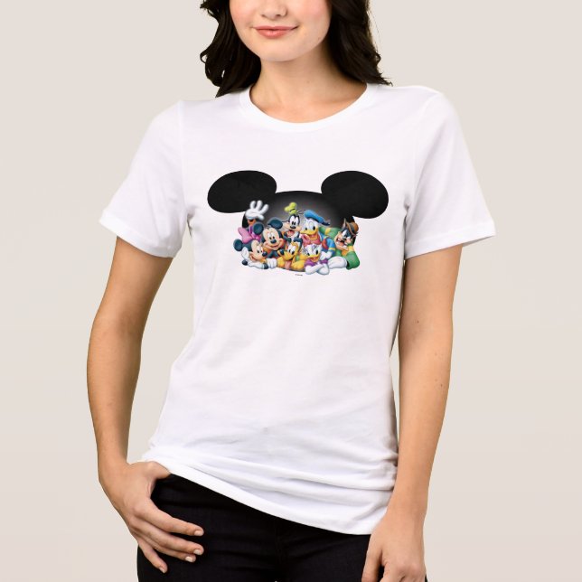 Mickey & Friends | Group in Mickey Ears 2 Tri-Blend Shirt (Front)