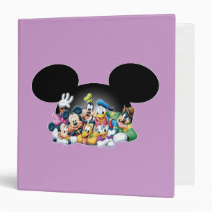 Mickey & Friends Group in Mickey Ears 3 Ring Binder