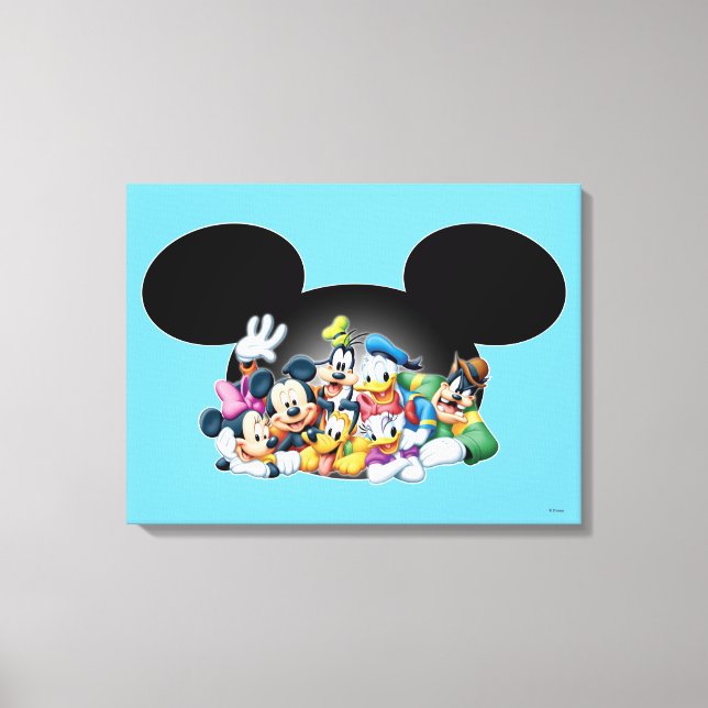 Mickey & Friends | Group in Mickey Ears 4 Canvas Print (Front)