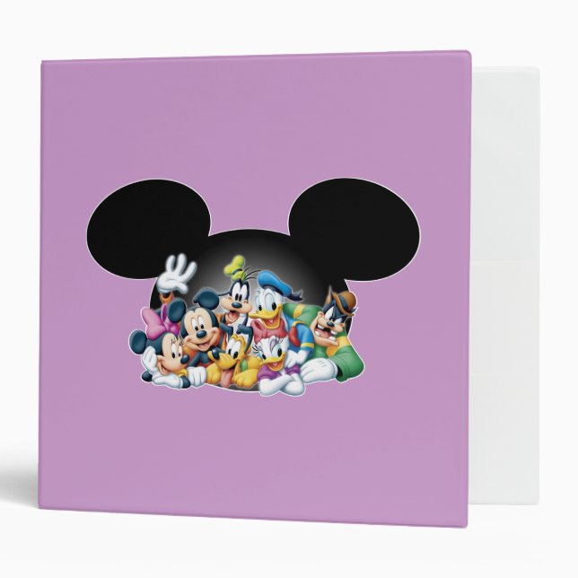 Mickey & Friends | Group in Mickey Ears Binder (Front/Inside)
