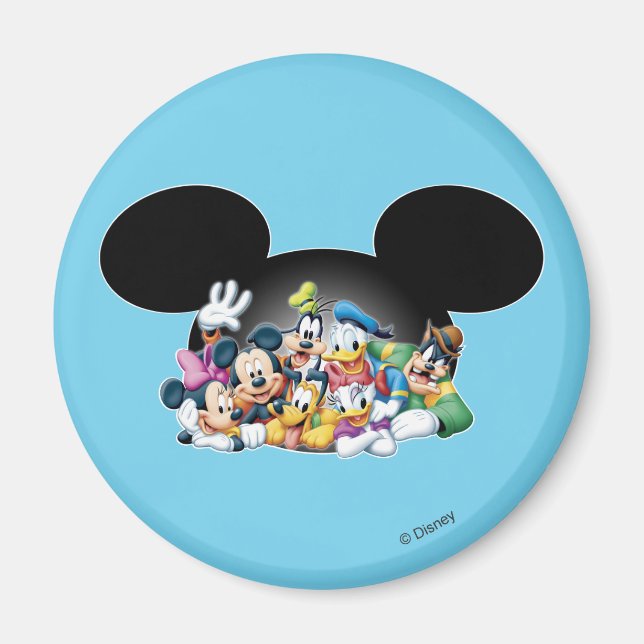 Mickey & Friends | Group in Mickey Ears Magnet (Front)