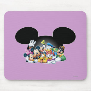 Mickey & Friends   Group in Mickey Ears Mouse Pad